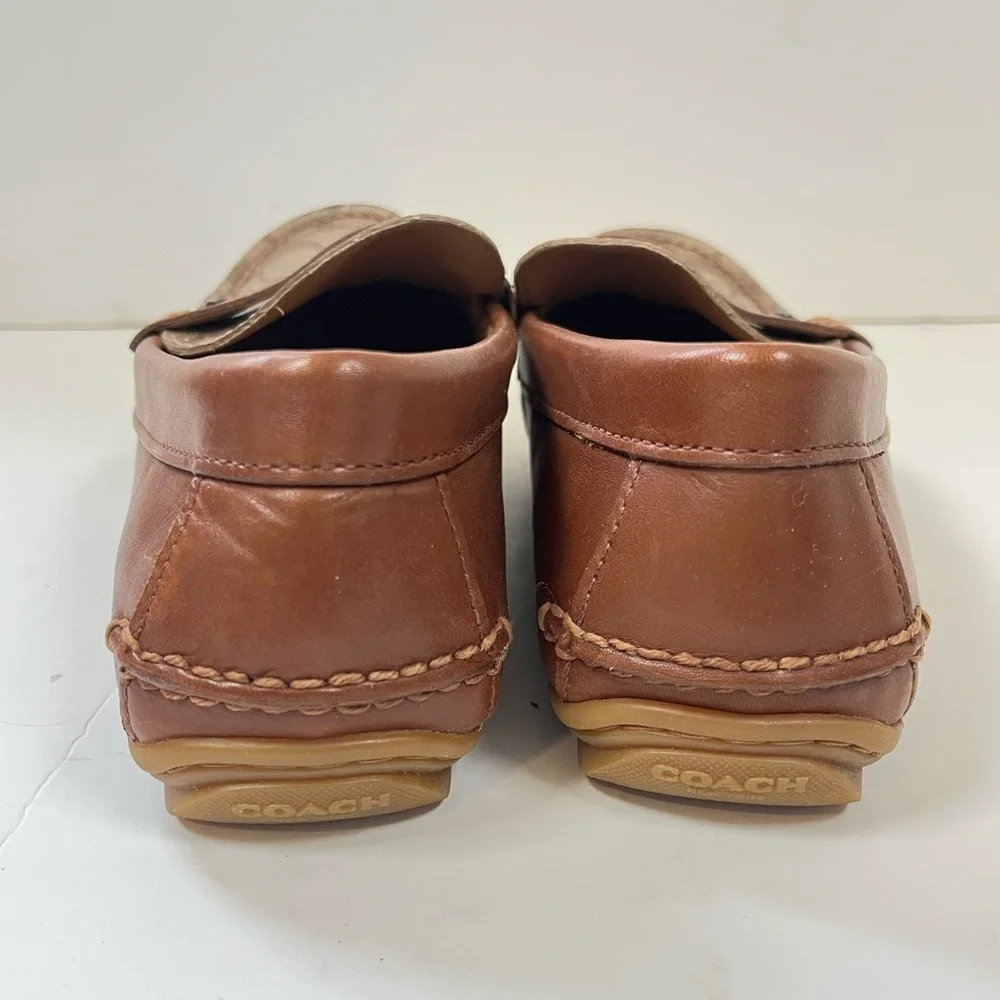 Coach Men's Brown Signature Driver Loafer Shoes 7D